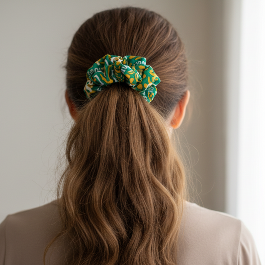 3pc Hippie BoHo Cotton Scrunchies with Secret Pocket/Zipper Made in India-Hand Picked Imports