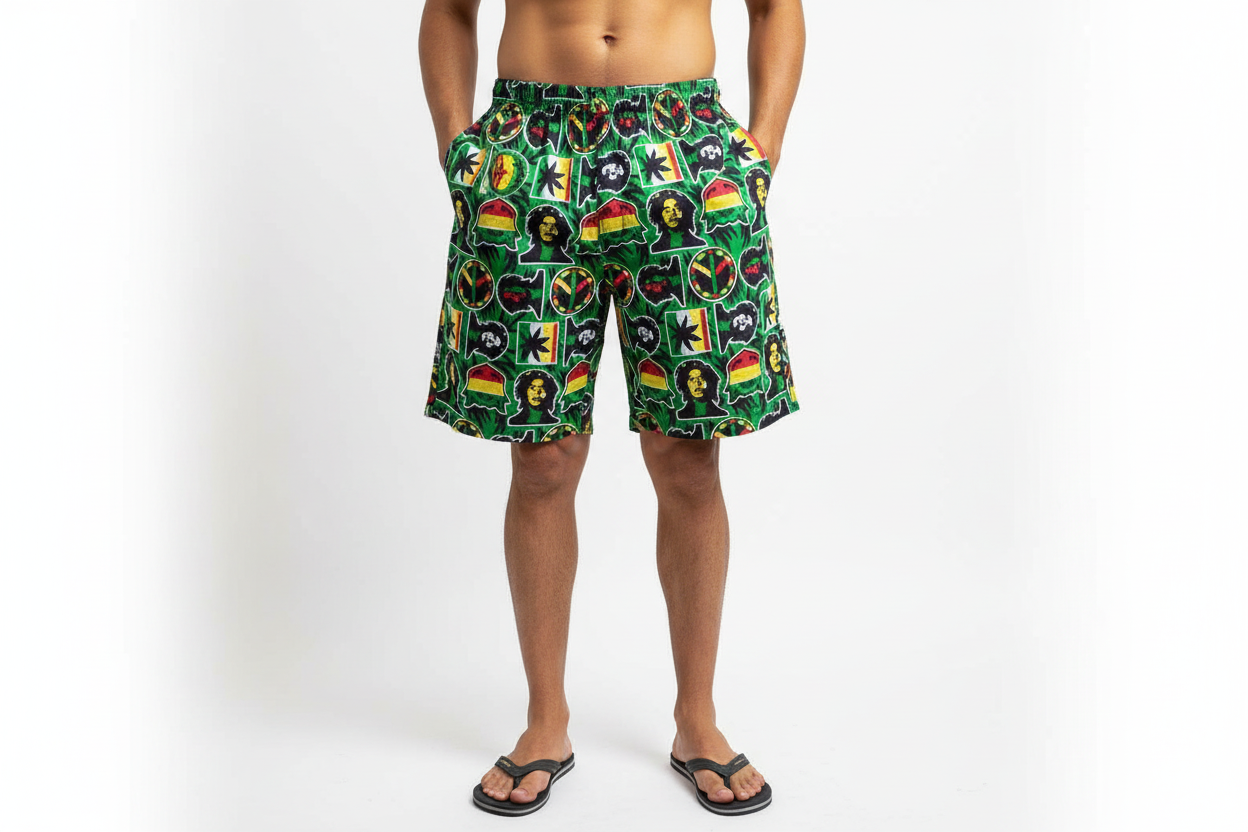 Men's Cotton Bob Marley Shorts-Hand Picked Imports
