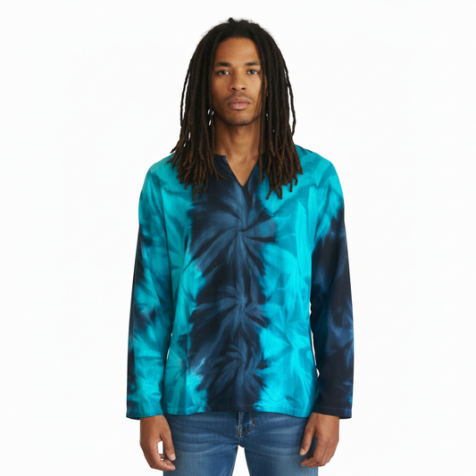 Men's/ Unisex Tie Dyed Long Sleeve BoHo Hippie Shirt Size 3XL-Hand Picked Imports