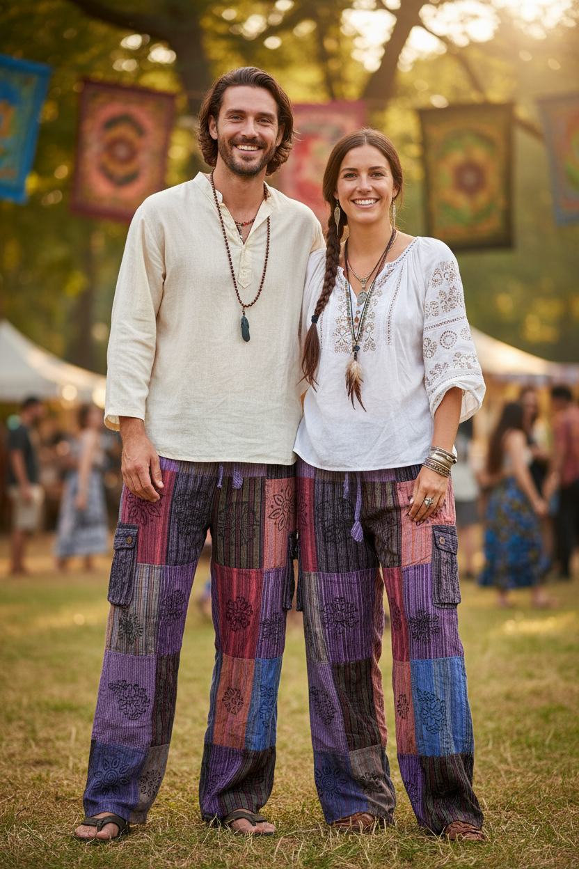 Men's/ Unisex Patchwork Purple Cargo Pants Size Large-Hand Picked Imports