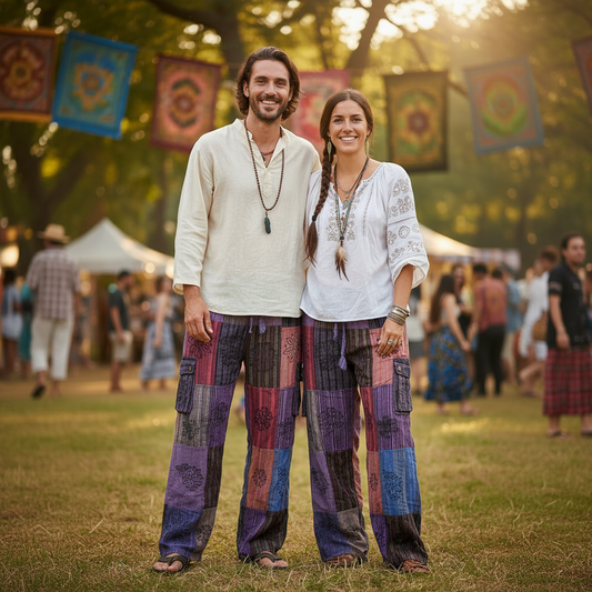 Men's/ Unisex Patchwork Purple Cargo Pants Size Large-Hand Picked Imports