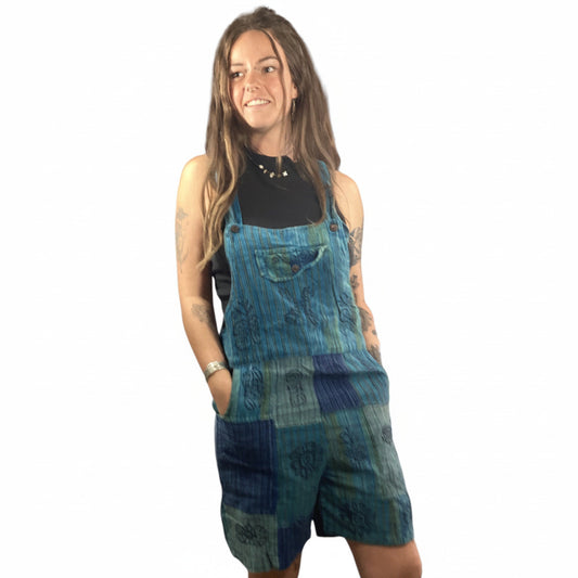 Short Patchwork Hippie festival Overalls from Nepal-Hand Picked Imports