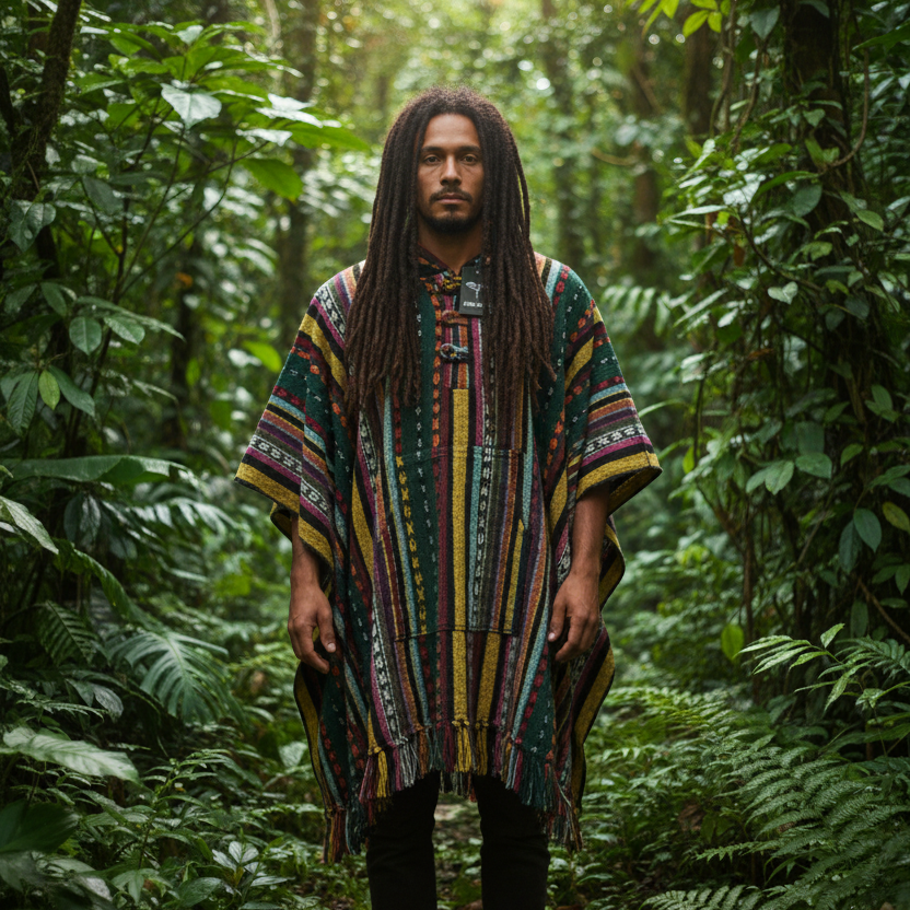Unisex Winter Brushed Cotton Poncho Free Size Made in Nepal-Hand Picked Imports