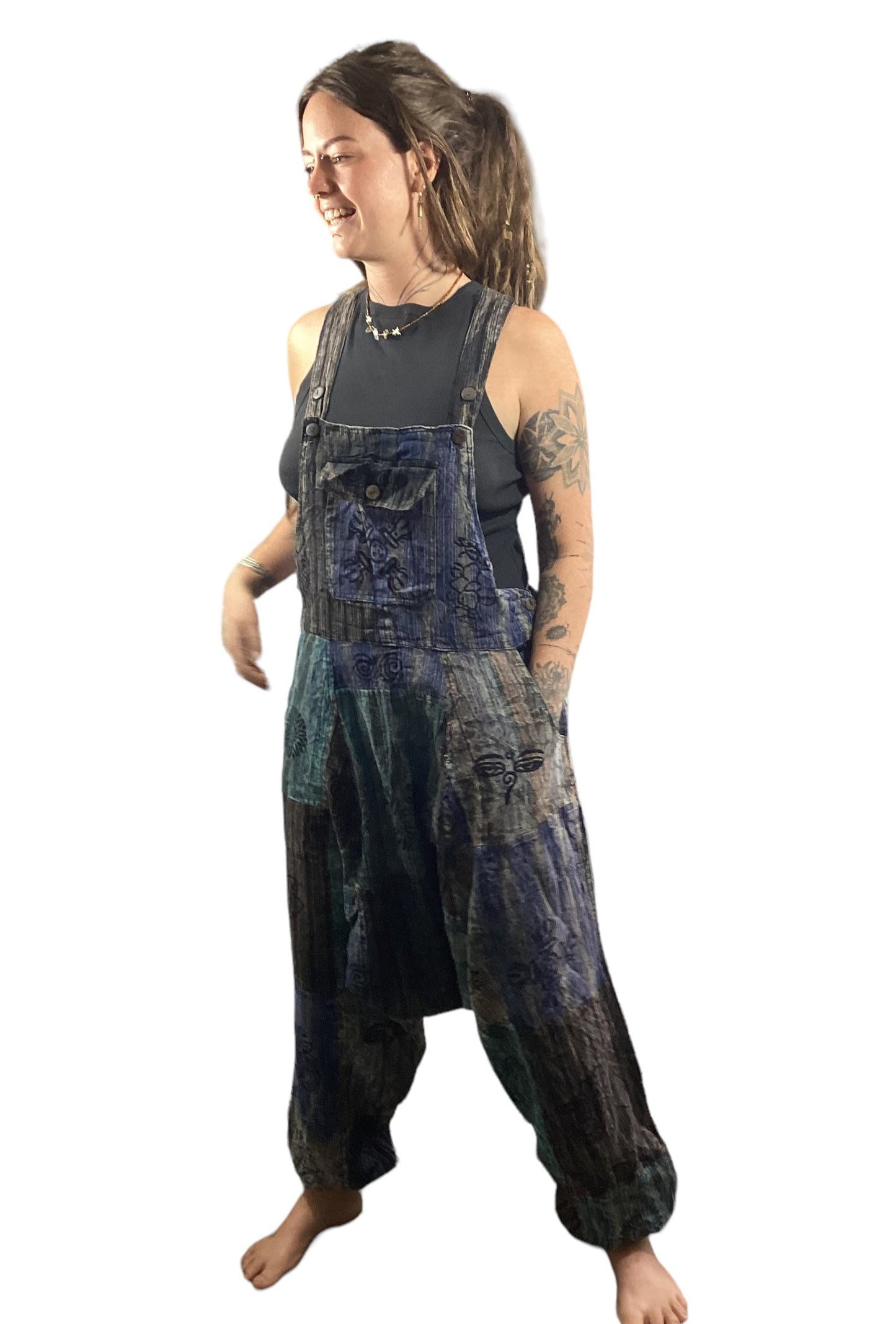 Patchwork Hippie Festival Aladdin Overalls From Nepal-Hand Picked Imports