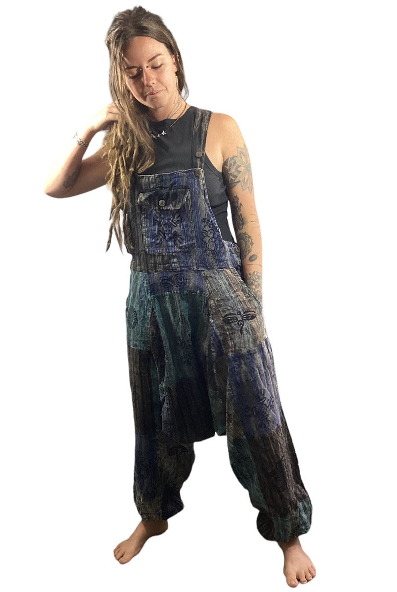 Patchwork Hippie Festival Aladdin Overalls From Nepal-Hand Picked Imports