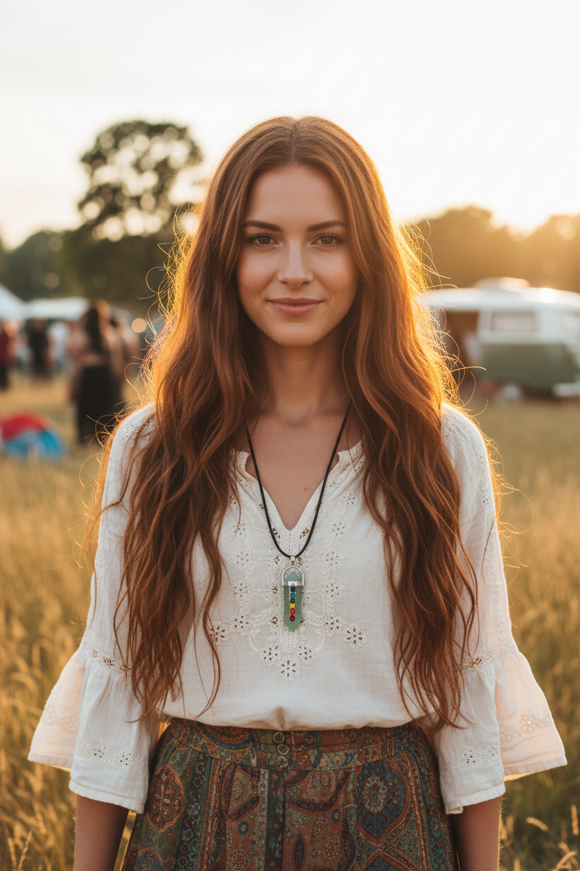 Boho Crystal Chakra Point Pendant Necklace | Seven Chakra Stones-Hand Picked Imports
