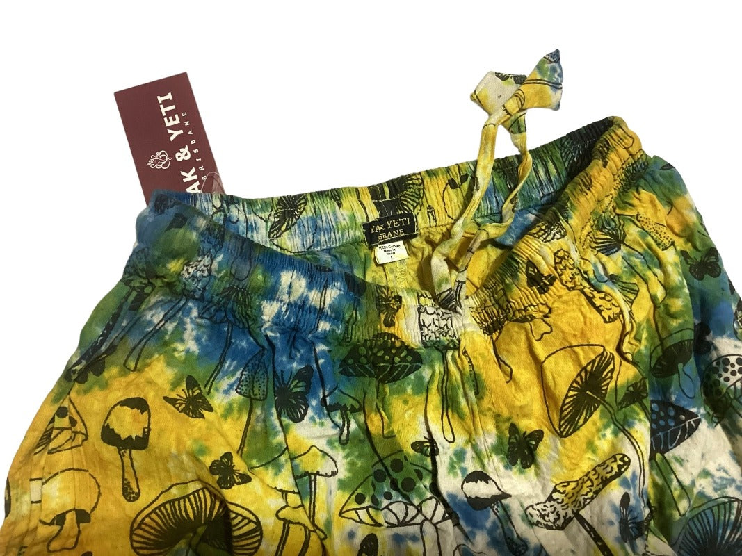 Men's/ Unisex BoHo Mushroom Tie Dyed Cargo Pants Size Large-Hand Picked Imports