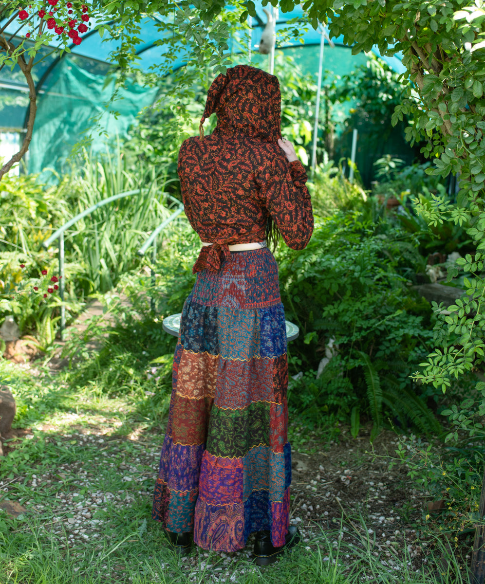 Ladies Cropped Wrap Pixie Hooded Wooly Top.-Hand Picked Imports