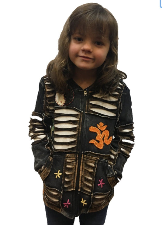 Unisex Kids Black & White Patchwork Pixie Jacket Size 4/5 & 5/6 years-Hand Picked Imports
