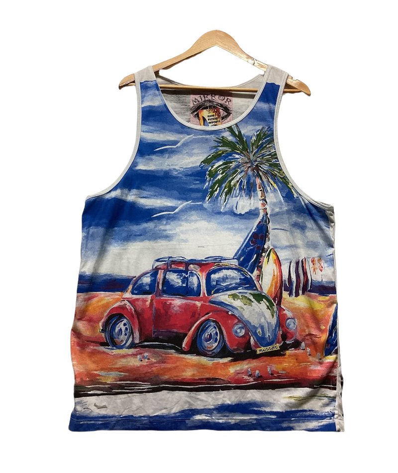 Men's VW Beatle Cotton Singlet XXL-Hand Picked Imports