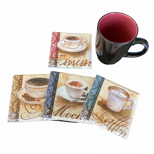 Set of 4 Ceramic Coasters-Hand Picked Imports