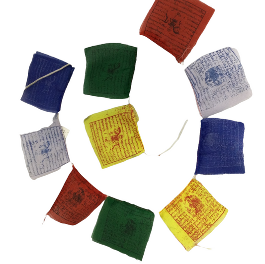 Tibetan Prayer Flags- 5 Strings of flags in each Pack 3 sizes SM, M, L-Hand Picked Imports