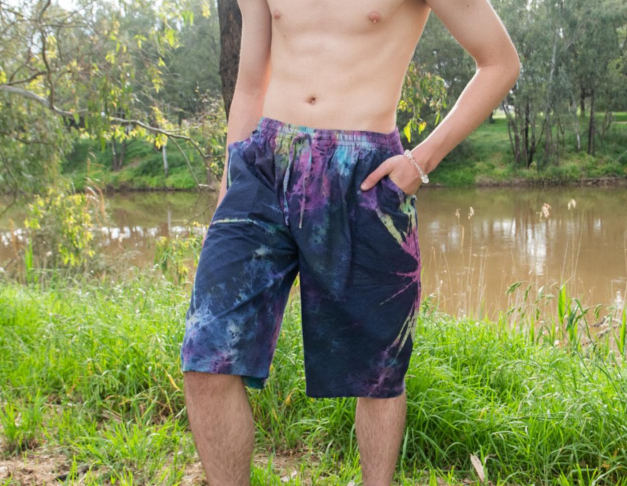 Men's/ Cotton Tie Dye Shorts Size - Small to Medium-Hand Picked Imports