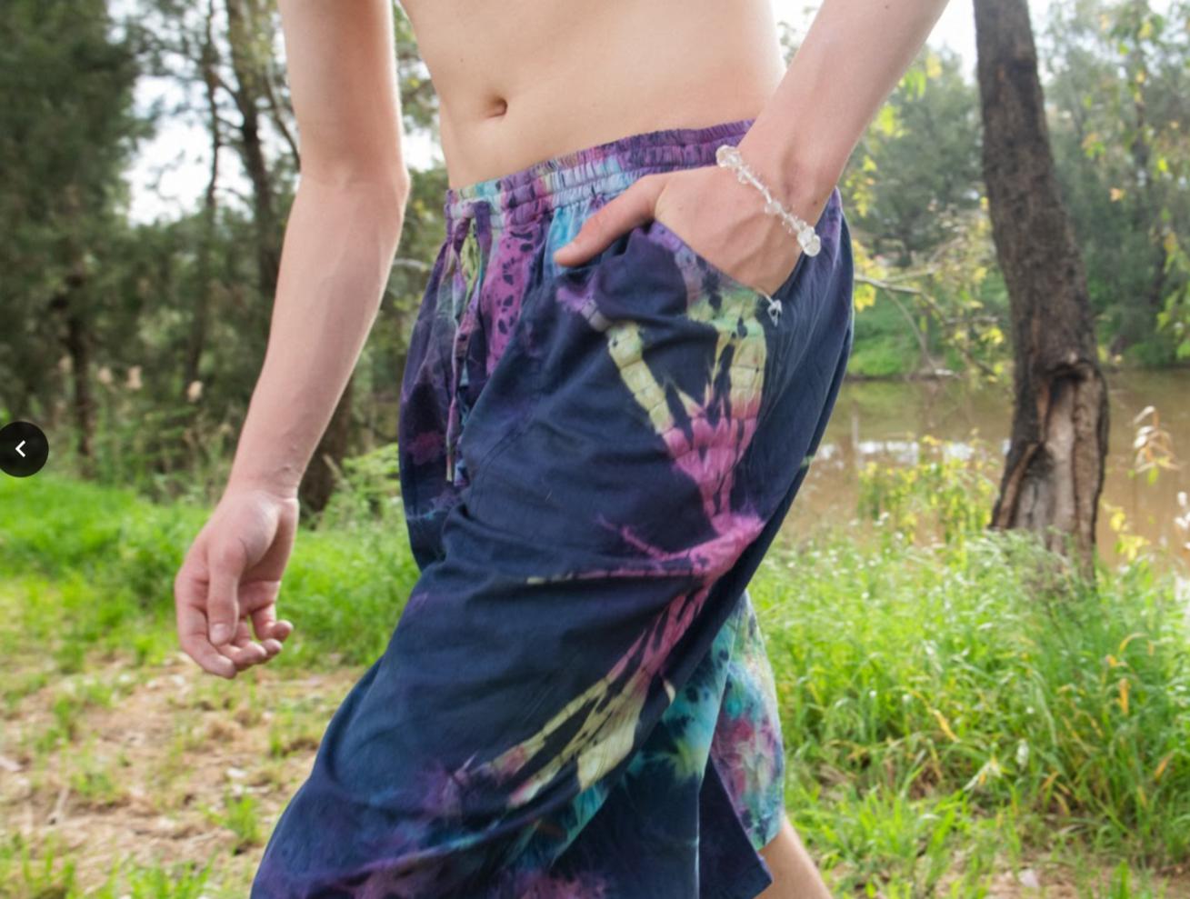 Men's/ Cotton Tie Dye Shorts Size - Small to Medium-Hand Picked Imports