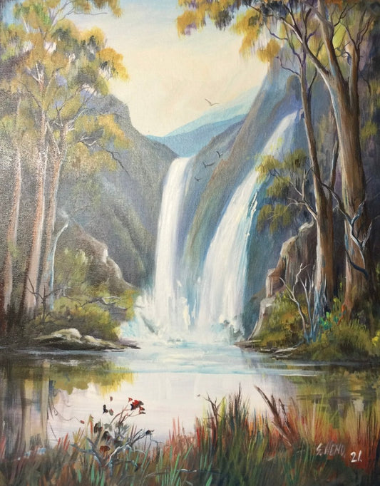 Waterfall Painting Artist Susan Hend-Hand Picked Imports