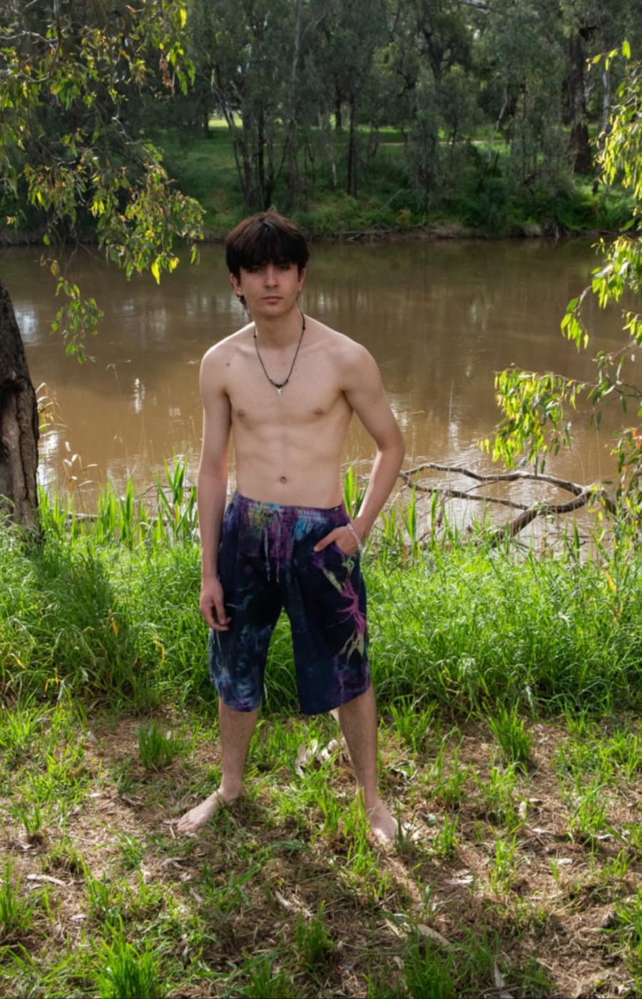 Men's/ Cotton Tie Dye Shorts Size - Small to Medium-Hand Picked Imports